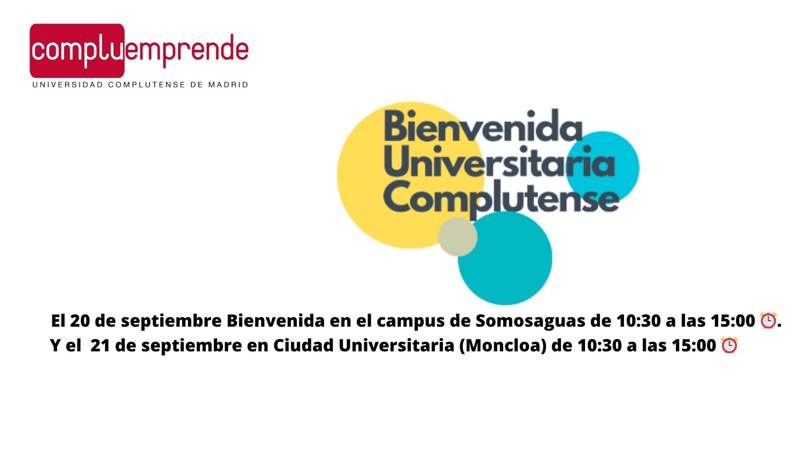 BIENVENIDA UNIVERSITARIA COMPLUTENSE-WELCOME DAY'S 2023